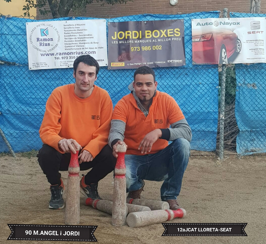 Bitlles. 90 punts fets per Miguel Ángel Peñalo i Jordi Vilanova del Club de Bitlles Tàrrega
